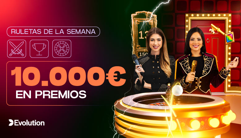 JUEGA EN LAS RULETAS EN VIVO DE EVOLUTION Y GANA EL PREMIO MAYOR DEL BOTE SEMANAL