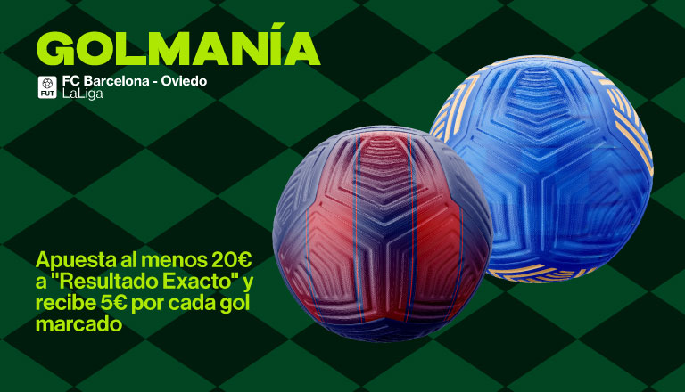 Apuesta en el FC BARCELONA vs OVIEDO al menos 20€ a RESULTADO EXACTO y ganes o pierdas te damos 5€ por cada gol marcado
