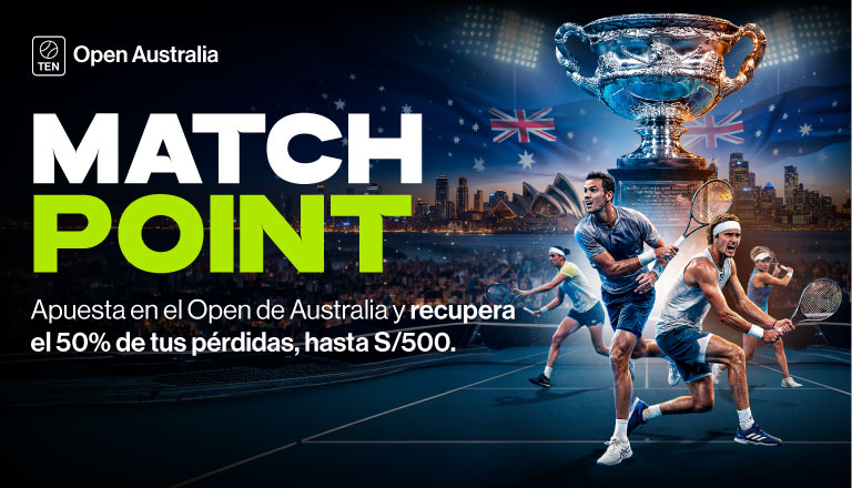 Apúntate, apuesta en el OPEN DE AUSTRALIA y recupera el 50% de tus pérdidas hasta S/500 o $250