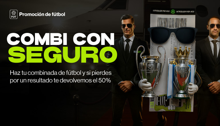 Combina las ligas seleccionadas y en caso de perder por un resultado, te devolvemos el 50%