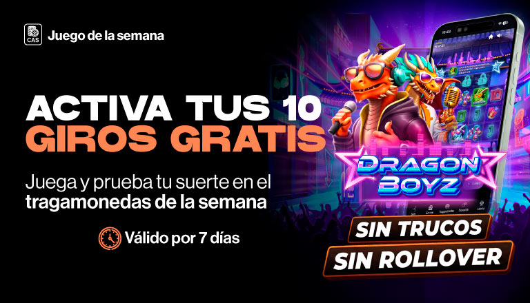 Disfruta de 10 giros gratis en Dragon Boyz